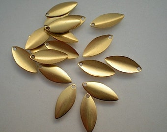 18 small brass petal drops