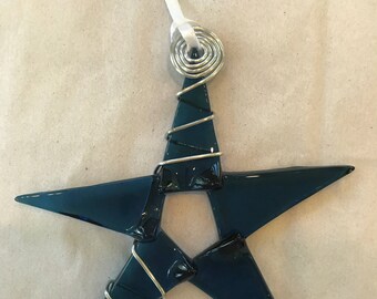 Fused Glass Star Ornament