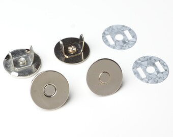 18mm Thin Magnetic Purse Snaps - Nickel - 20 Sets