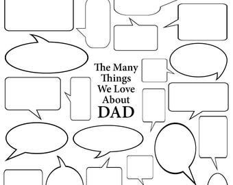 The Many Things We Love About Dad - Vector Art