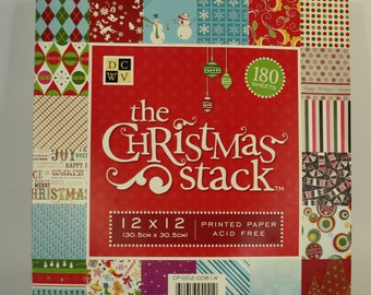 DCWV The Christmas Stack 12x12 180 Scrapbook Sheets