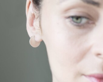 Geometric hoop earrings, Disc earrings, Minimalist Earrings, Circle earrings, hipster style earrings.