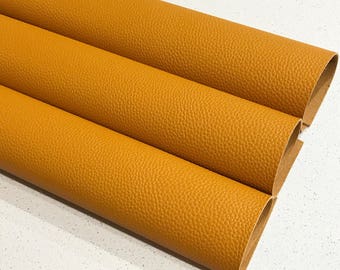 Mustard Leatherette Thick Textured Sheet 1.2mm Thickness A4 or A5 Size Faux Leather Fabric Mustard B