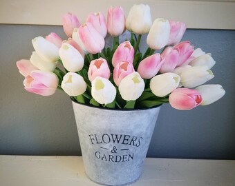 Faux spring tulips decor
