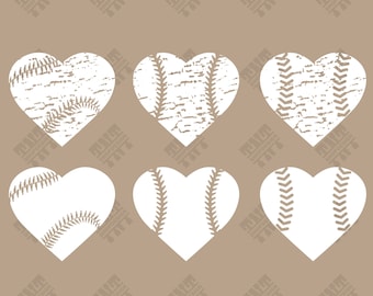 Distressed Heart Baseball svg - Distressed Heart Baseball digital clipart for Print, Design or more, files download svg, png, dxf