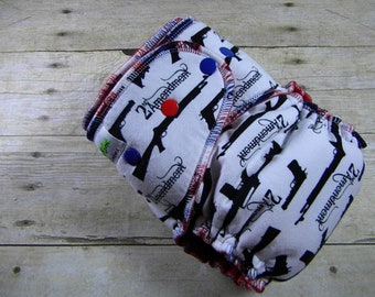 2nd Amendment One Size Hybrid Fitted Diaper {Serged}