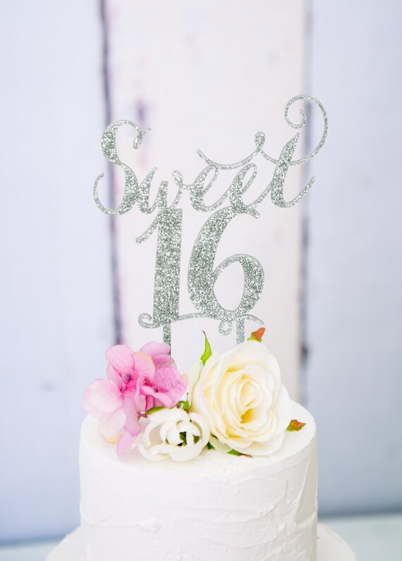 Download Sweet Sixteen Cake Topper for 16th Birthday Party in Wood or