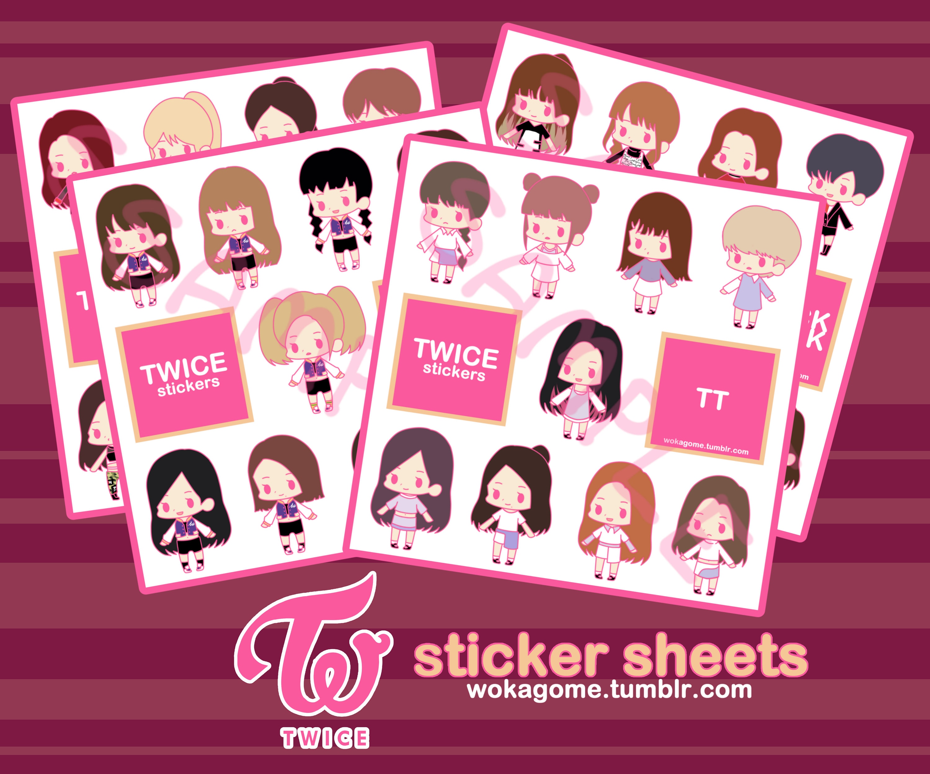 TWICE kpop stickers  chibi kpop  decal