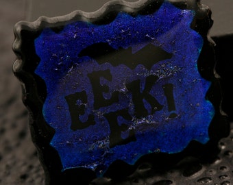 EEEK! Fused Glass Halloween Pin No. 23005