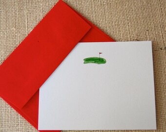 Watercolor golf stationery