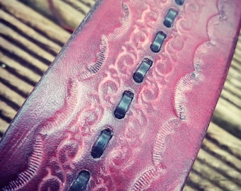 Deep red - leather bracelet