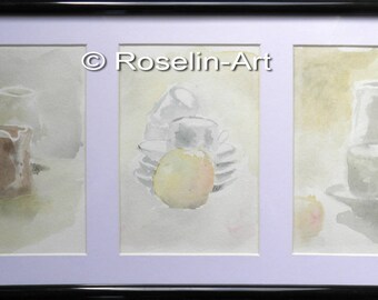 Triptych watercolor. Composition (packed)