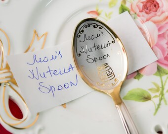 Personalized Handwriting Moms Nutella spoon, Handwriting Custom Engraved Personalized gift, Actual Personalized Engraving Handwriting Gifts