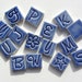CUSTOM ORDER blue letter tiles