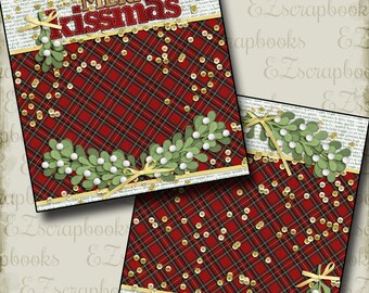 Merry KISSMAS- NPM - 2 Premade Scrapbook Pages - EZ Layout 2519