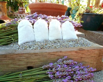 Lavender Sachets in muslin bags, organically grown in the Pacific Northwest United States, set of 4 for 8 dollars