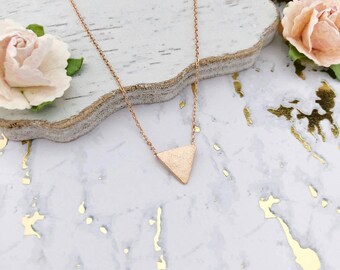 Rose Gold Triangle Dainty Necklace