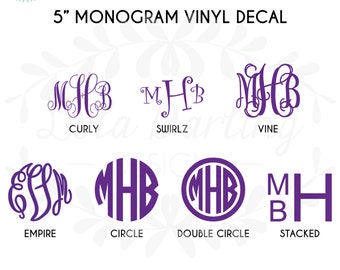 5 Inch Monogram Vinyl Decal