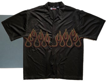 Vintage Flame Short-Sleeve Button Up