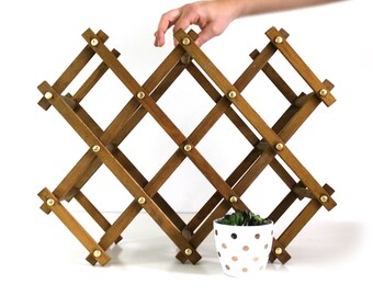 Vintage Nevco folding wine rack, Wooden Towel rack, Magazine rack