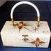 Vintage Fabulous 1960's Enid Collins of Texas STAR DUST Cream Wooden Box Purse