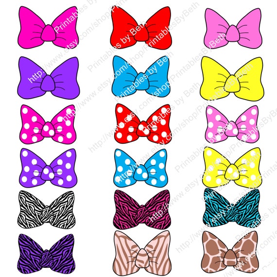 INSTANT DOWNLOAD Minnie Mouse inspired bows-clip art digital