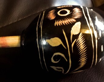 Carved gourd shaker / rattle.