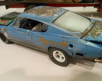 Scale Model Car,Classicwrecks,Plympouth Barracuda,Rusted Wreck,Rat Rod