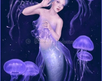 Jellyfish Mermaid Art Print