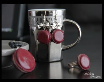 Set of gourmet theme "Macaron raspberry"