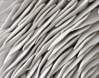 Magnolia - Porcelain Micro Tile - Textured Ceramic Wall Sculpture Wall Art Flower