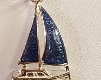 Sterling silver sail boat charm / pendent