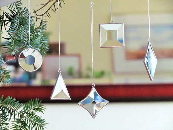 Geometric Glass Ornaments Christmas Tree от SNLCreations на Etsy