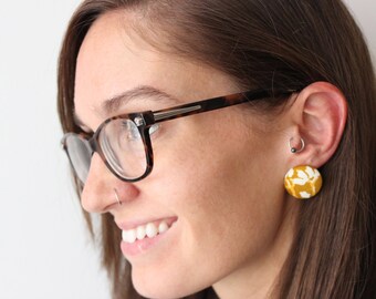 Stud Earrings / 5 Pairs for 25 / Wholesale Jewelry / Fabric Covered Button Earrings / Gift for Her / Bulk Discount / Stocking Stuffers