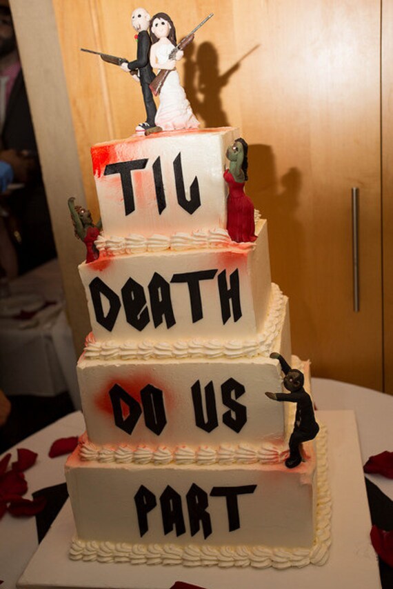 Zombie Killing Bride And Groom Cake Topper Zombie Killing Bride And Groom Cake Topper