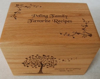 Wedding Gift, Bridal Shower Gift, Recipe Box, Personalized Gift, Bridal Shower Gift, Wood Recipe Box, Recipe Cards, Gift for Cooks