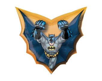 Batman Balloon, Super Hero Balloon, Gotham City, New York City, DC Comics, Birthday Party, Decorations, by uptown party goods on etsy.com