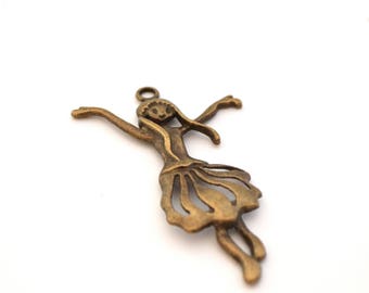 Bronze color dancer pendant charm