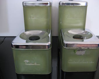 REDUCED! Vintage Retro Kitchen Canisters - Set of 4!