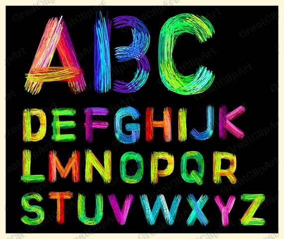 26 colorful alphabet letters colorful letters rainbow
