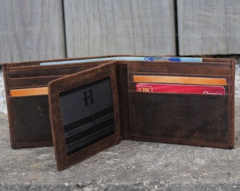Full Grain Leather Wallet, Personalized Leather Wallet, Distressed Leather Wallet, Personalized Wallet For Men, Leather Wallet, Handmade