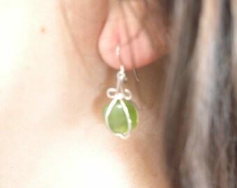 Green Promise, Sterling Earrings with Periodot Crystal