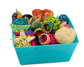 Tiny Treasures Basket of Toys - Hamster Mouse Gerbil Rat Toy Chew Toy Small Animal Rodent Chews