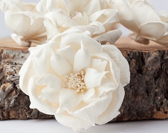 Old Garden Rose Sola Flowers - Set of 5 , Sola Flowers, Wood Sola Flowers, Balsa Wood Flowers, Craft Flowers, sola wood flowers