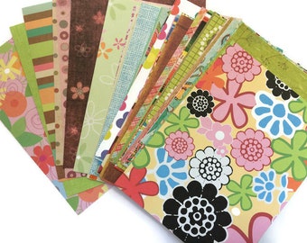 Mixed Paper Scrap Pack Decorative Scrapbook Paper Pieces Set of 50