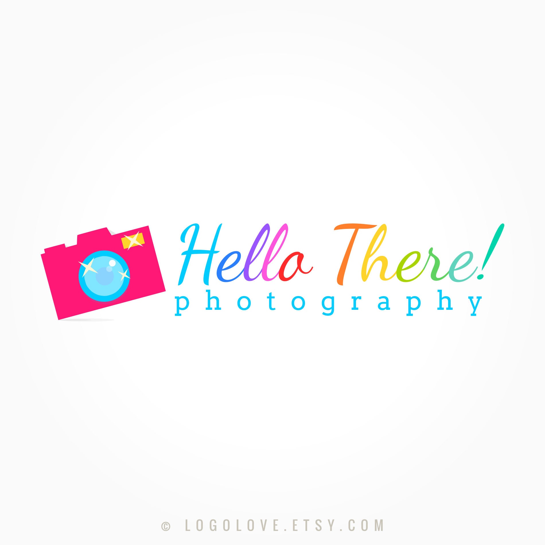 Baby Photography Camera Logo Design Kids Multicolor Rainbow