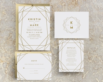 modern gold wedding invitations, gold foil print wedding invitations, gold wedding invitation template, foil stamped invitations, foil print