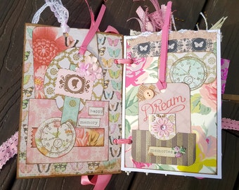 Shabby Junk Journal, Mixed Media Art Journal, Collage Book, French Journal, Shabby Writing Bridal Book, Name Journal