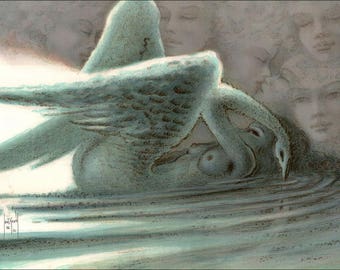 Saint Francis - Genius - Swan - lithograph