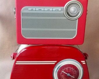 2 Retro Radio Metal Tin Lunchboxes Both In VG Condition